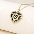 Black Heart Evil-Eye Pendant Necklace