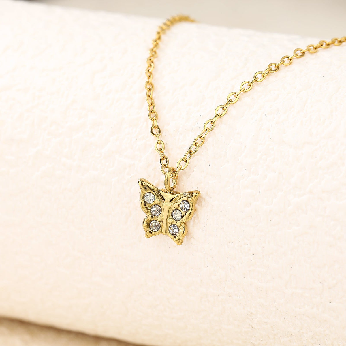 Sparkling Butterfly Pendant Necklace