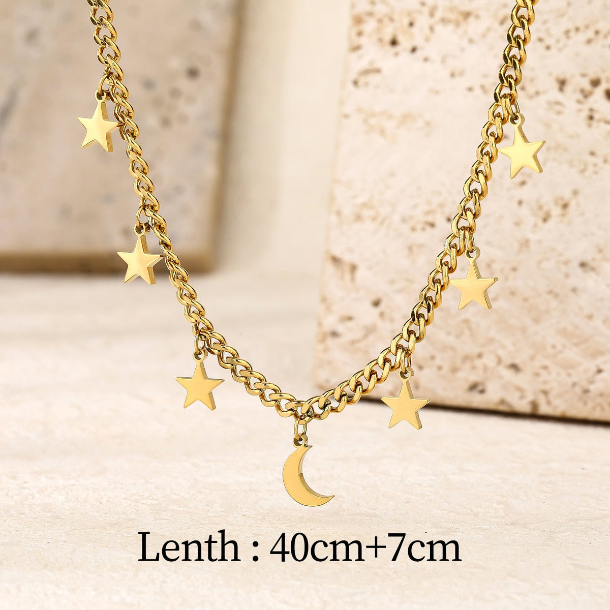 Star-Charm Figaro Chain Necklace