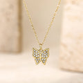 Pave Crystal Butterfly Necklace