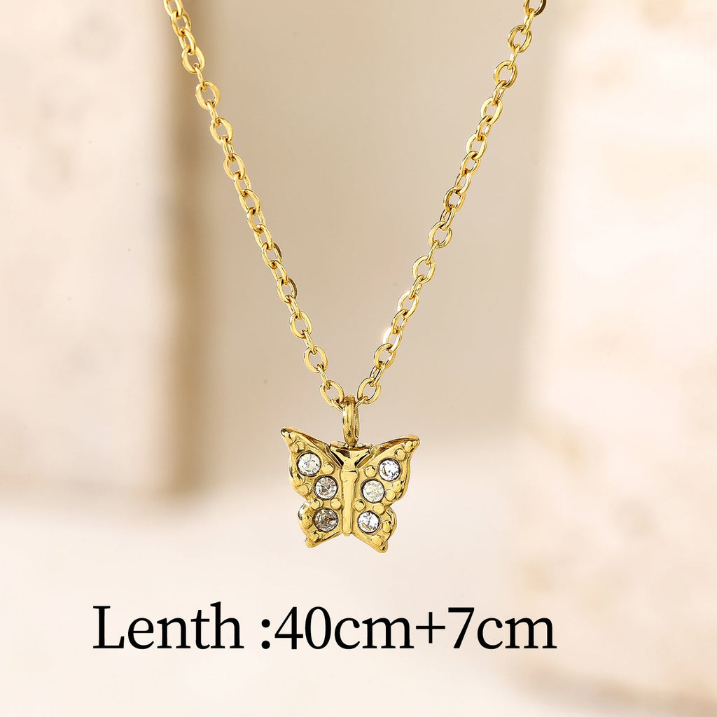 Sparkling Butterfly Pendant Necklace