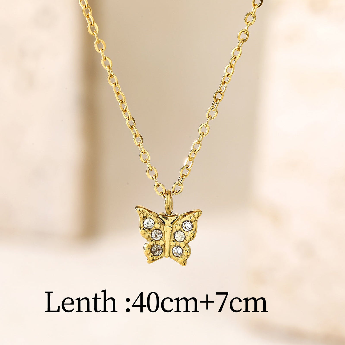 Sparkling Butterfly Pendant Necklace
