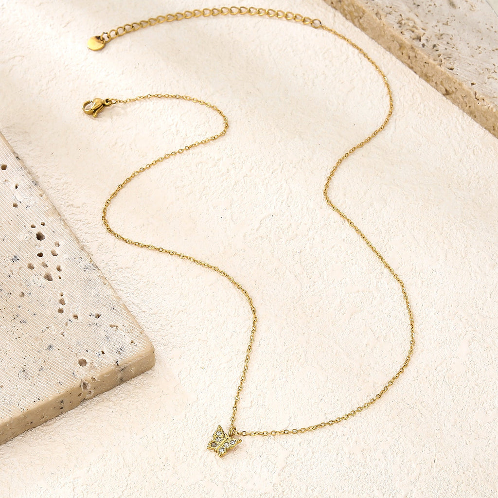 Sparkling Butterfly Pendant Necklace