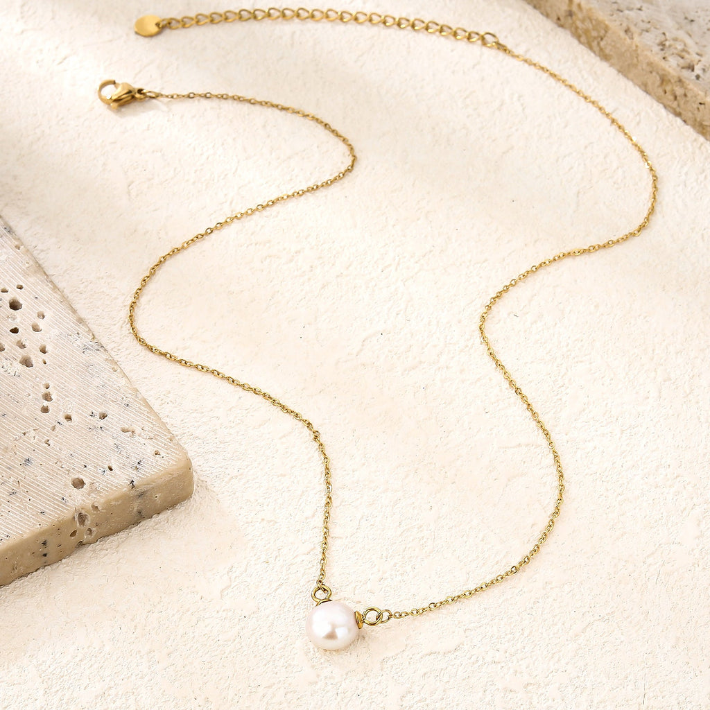 Simple 8mm Pearl Necklace