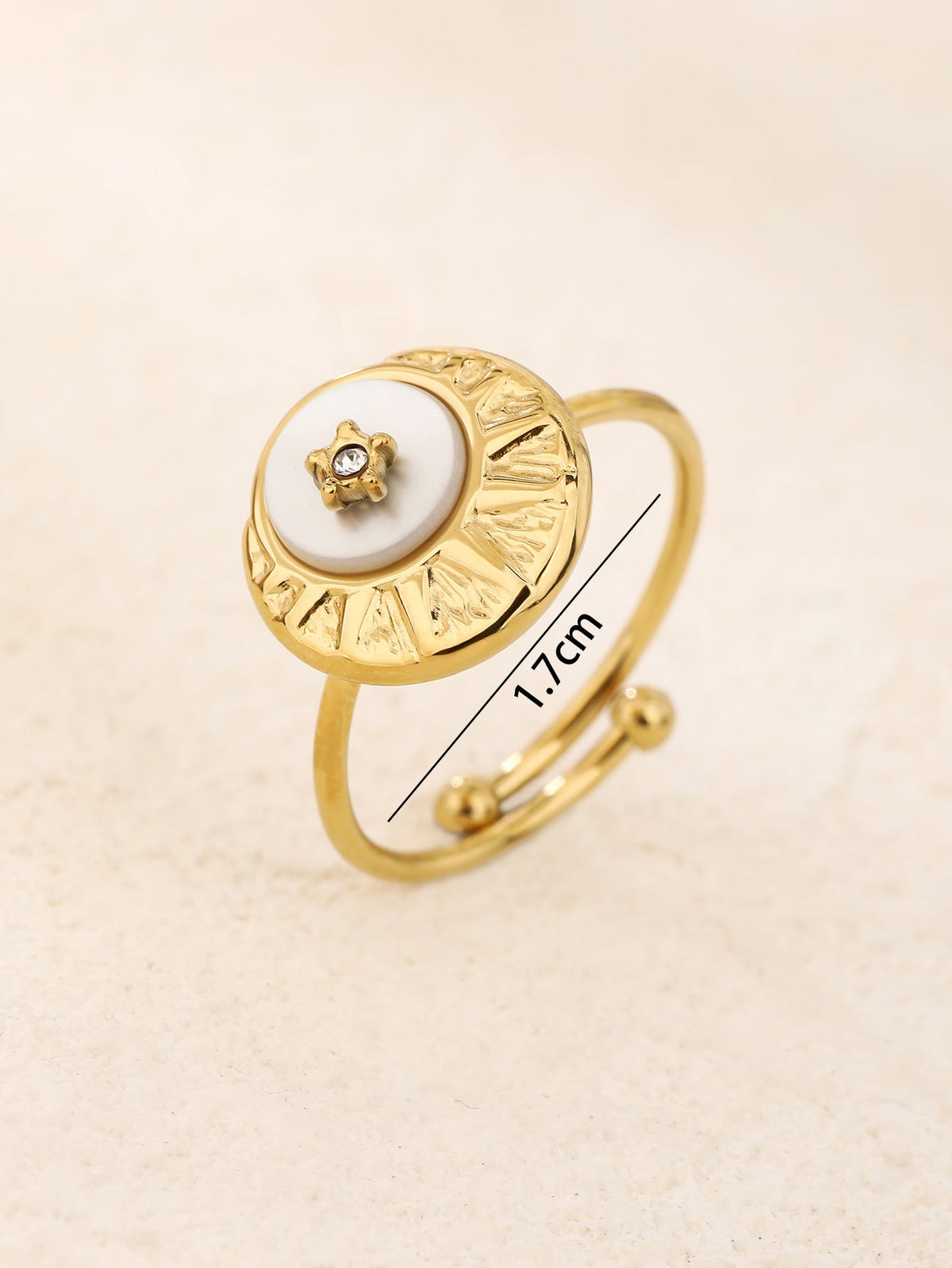 Sunburst Circle Star Crystal Ring
