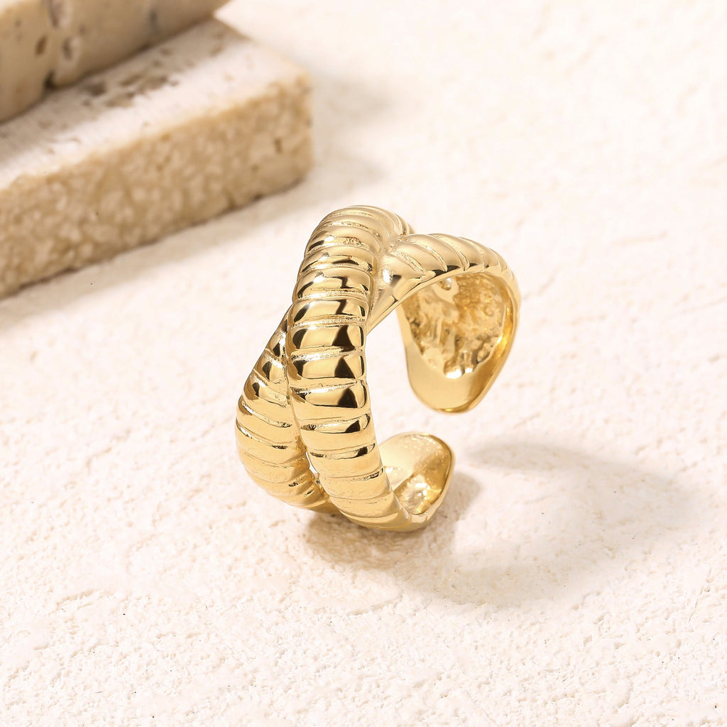 Wide Dome Band Cuff Ring