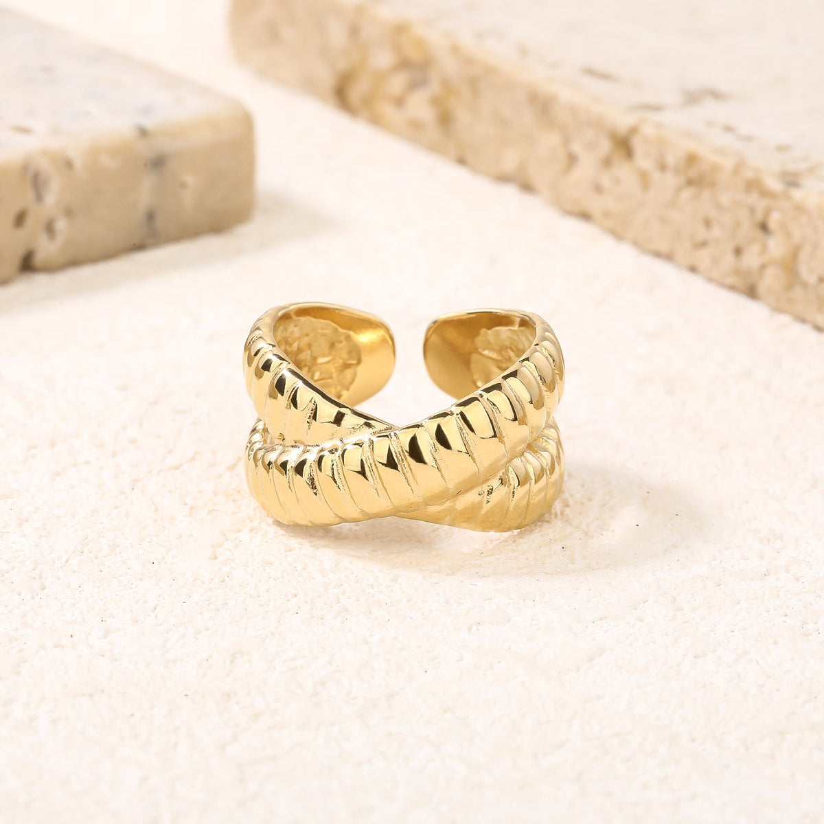 Wide Dome Band Cuff Ring
