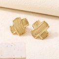 Hammered Crossed Knot Earrings, Textured Geometric