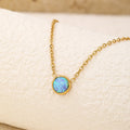 6mm Blue Opal Pendant Necklace