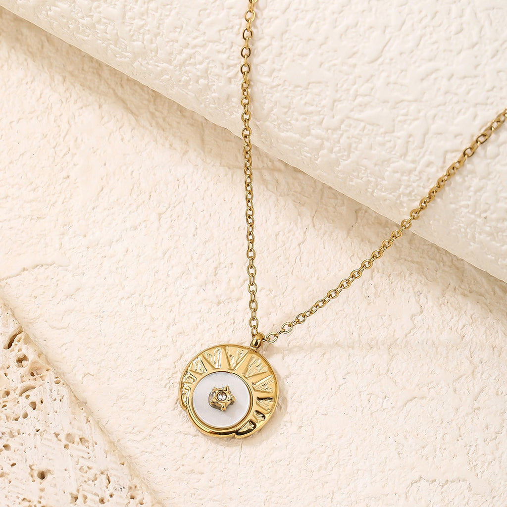 Star-Stone Block Pendant Necklace