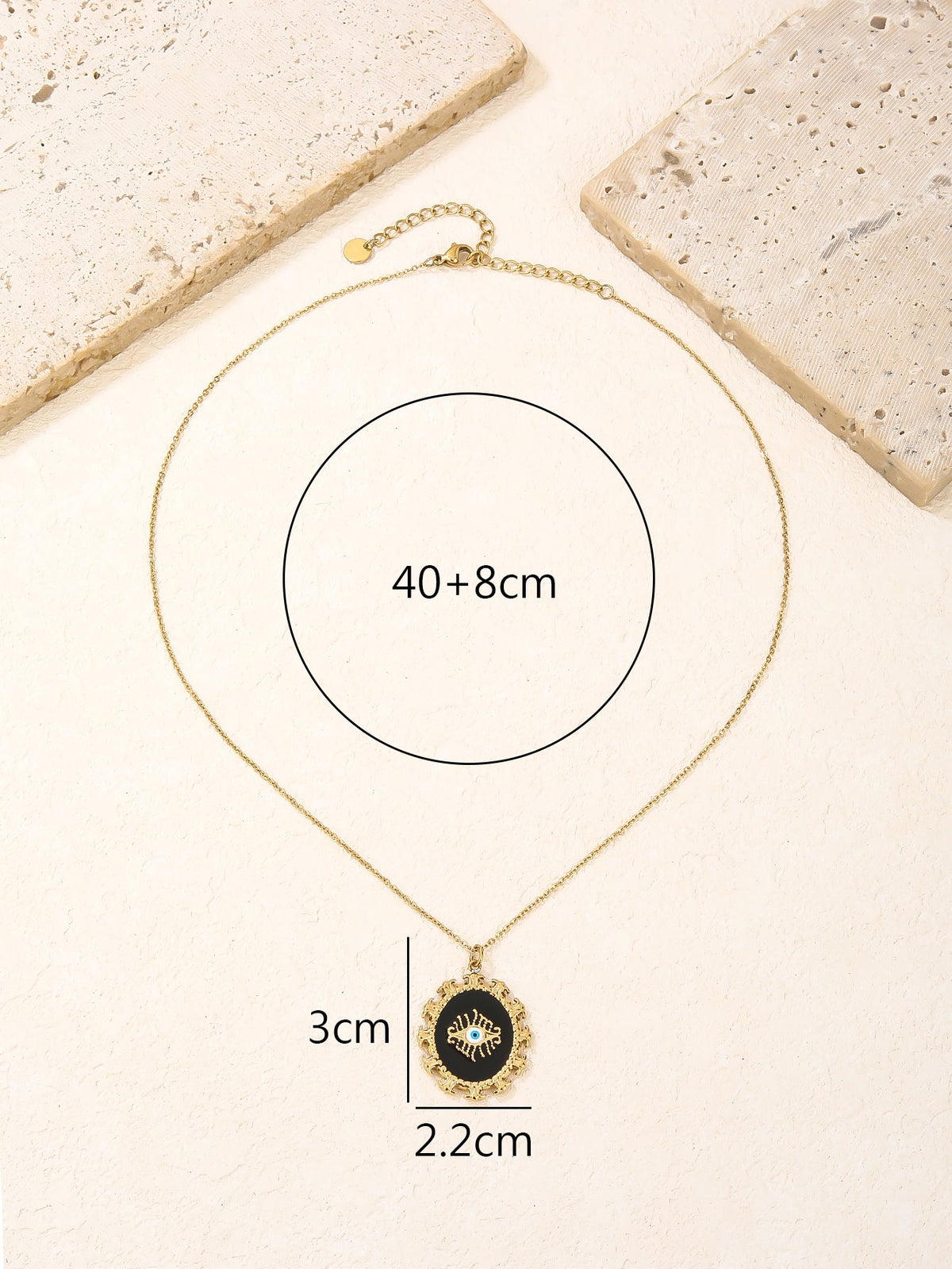 Delicate Zirconia Black Evil-Eye Necklace