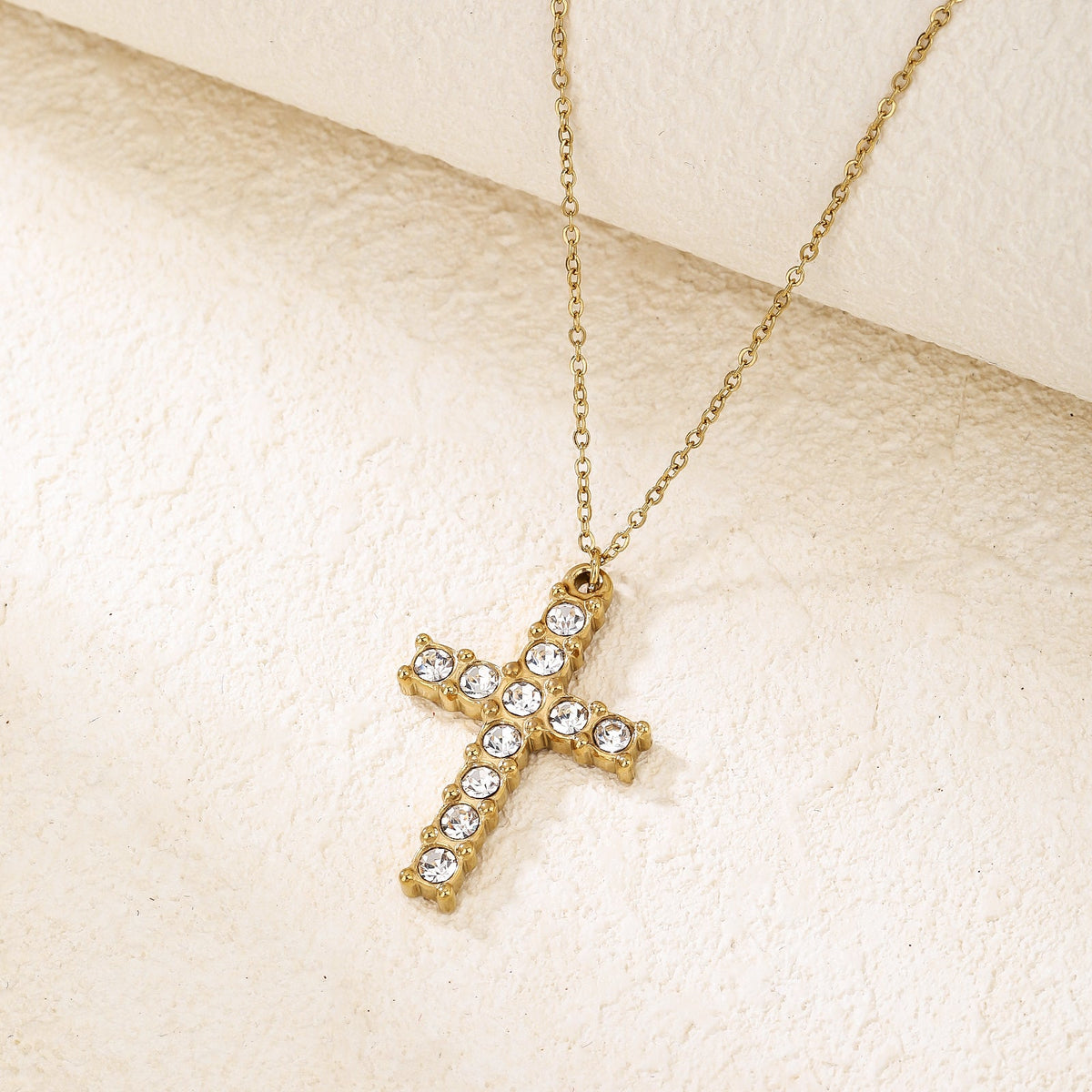 Faith Cross Pendant Necklace with CZ