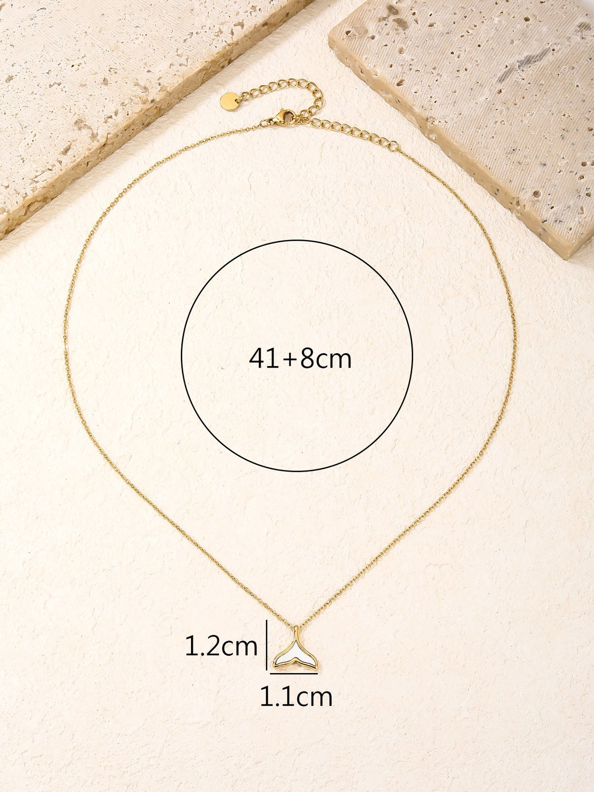 White Shell Fishtail Pendant Choker