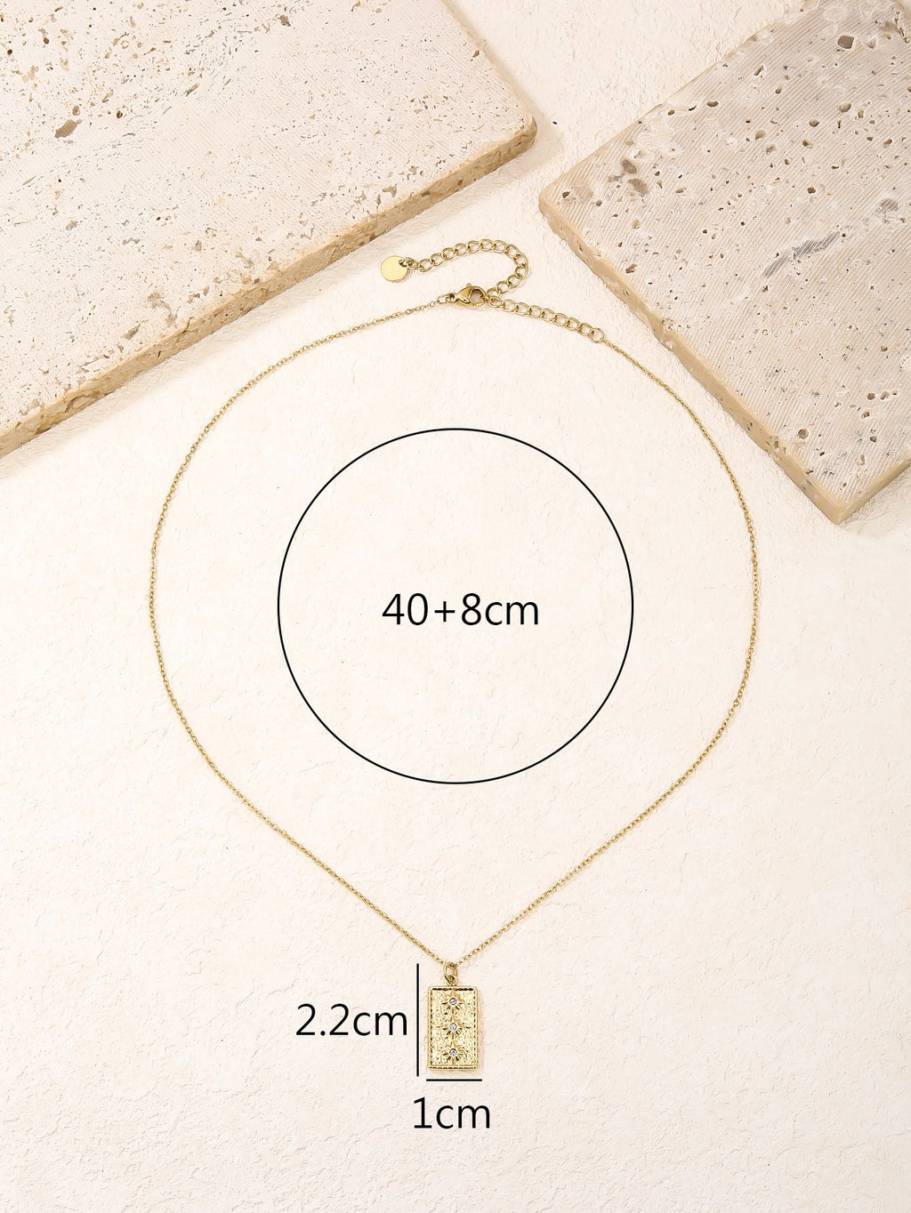 Rectangle Starburst Pendant Necklace