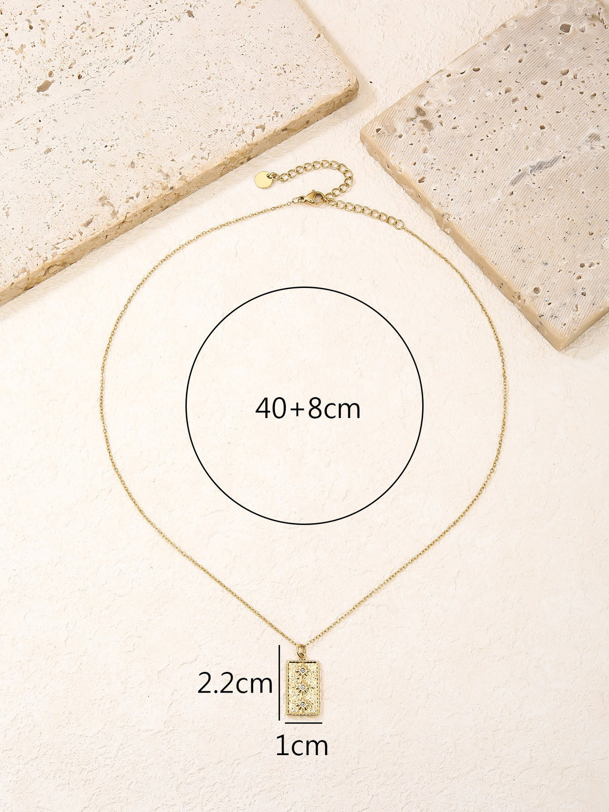 Rectangle Starburst Pendant Necklace