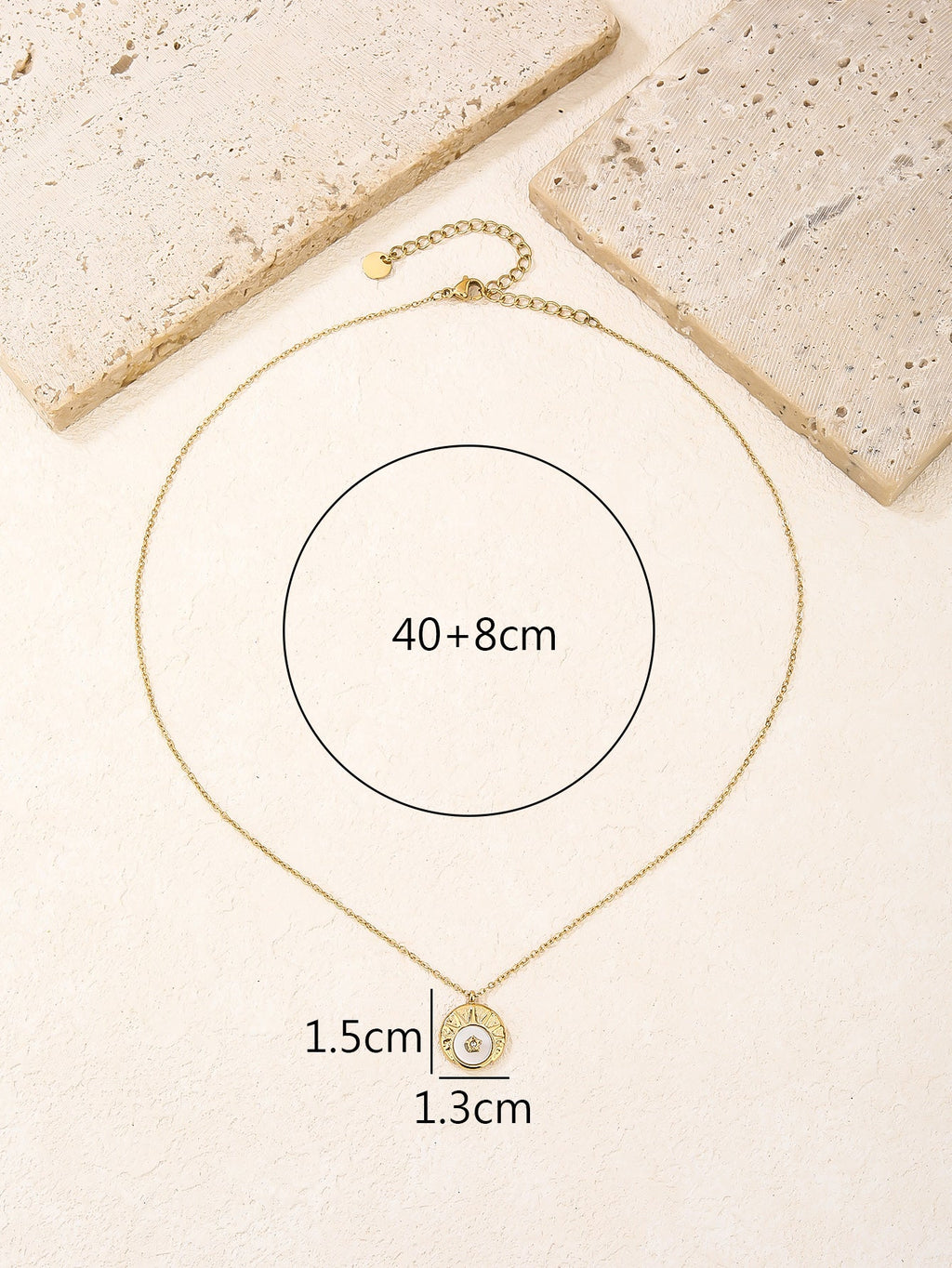 Star-Stone Block Pendant Necklace