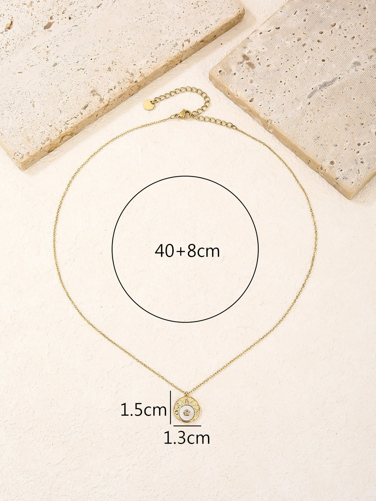 Star-Stone Block Pendant Necklace