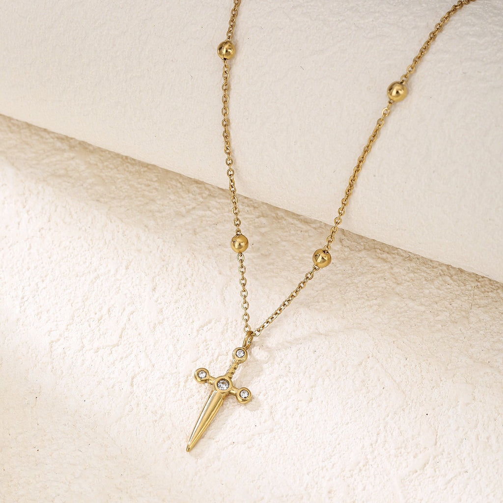 Four-Stone Cross Pendant Necklace