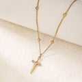 Four-Stone Cross Pendant Necklace