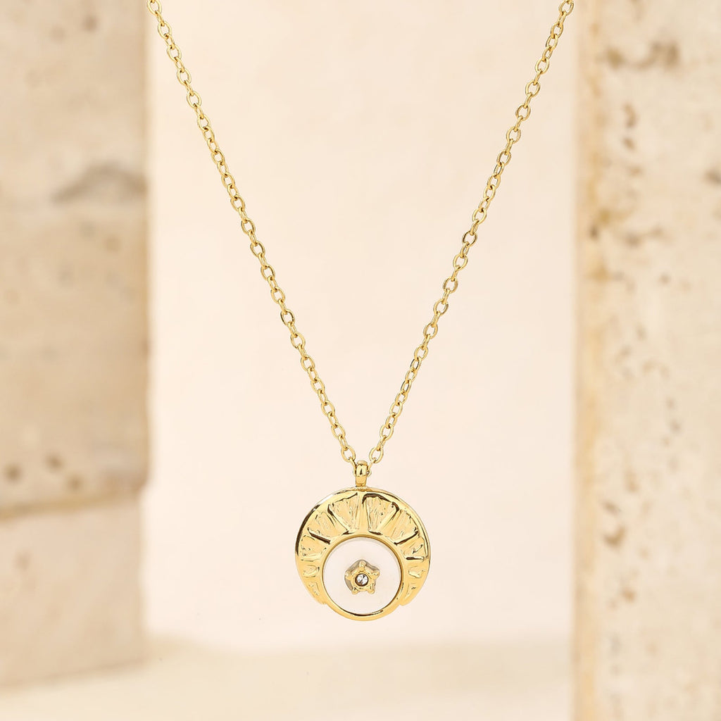 Star-Stone Block Pendant Necklace