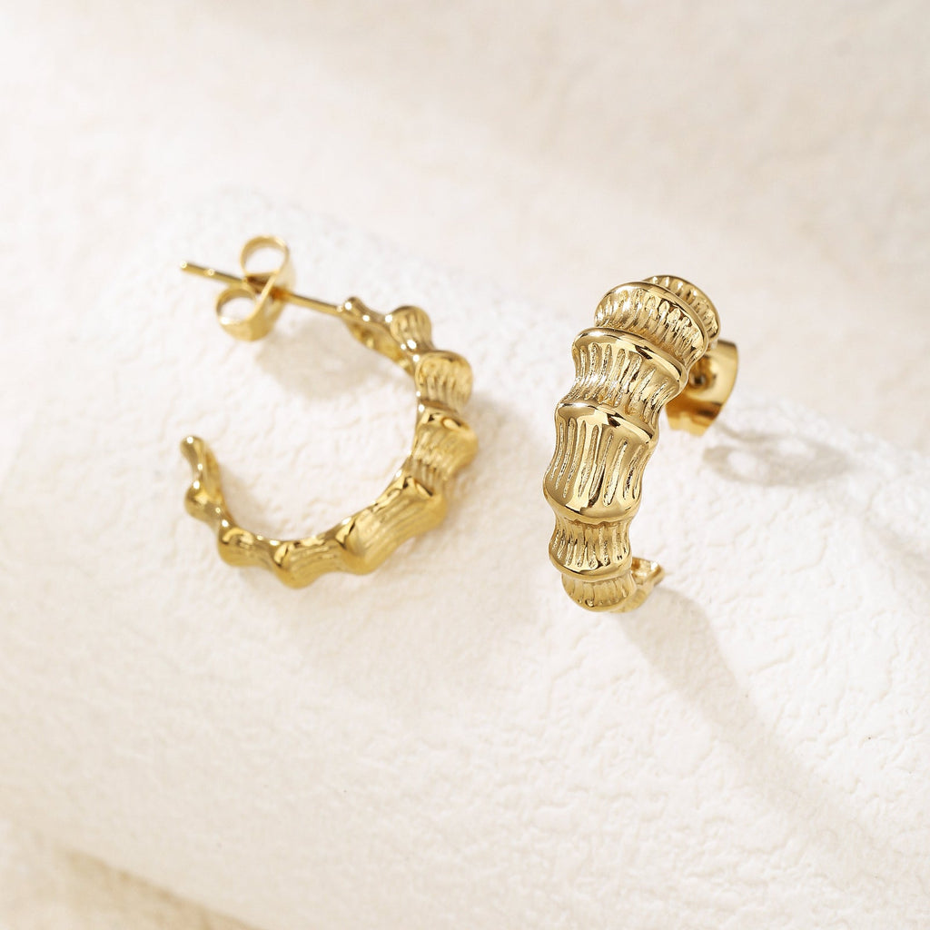 Lightweight Chunky Gold Open Hoop Earrings, 2cm