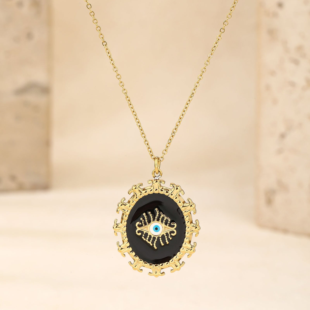 Delicate Zirconia Black Evil-Eye Necklace