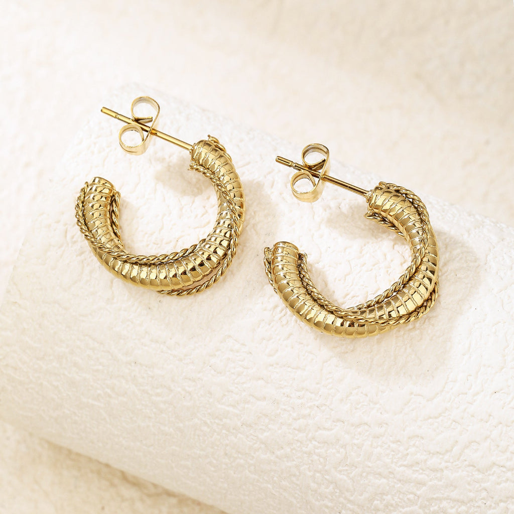 Trendy Chunky Gold Hoop Earrings, Everyday 2cm Hoop