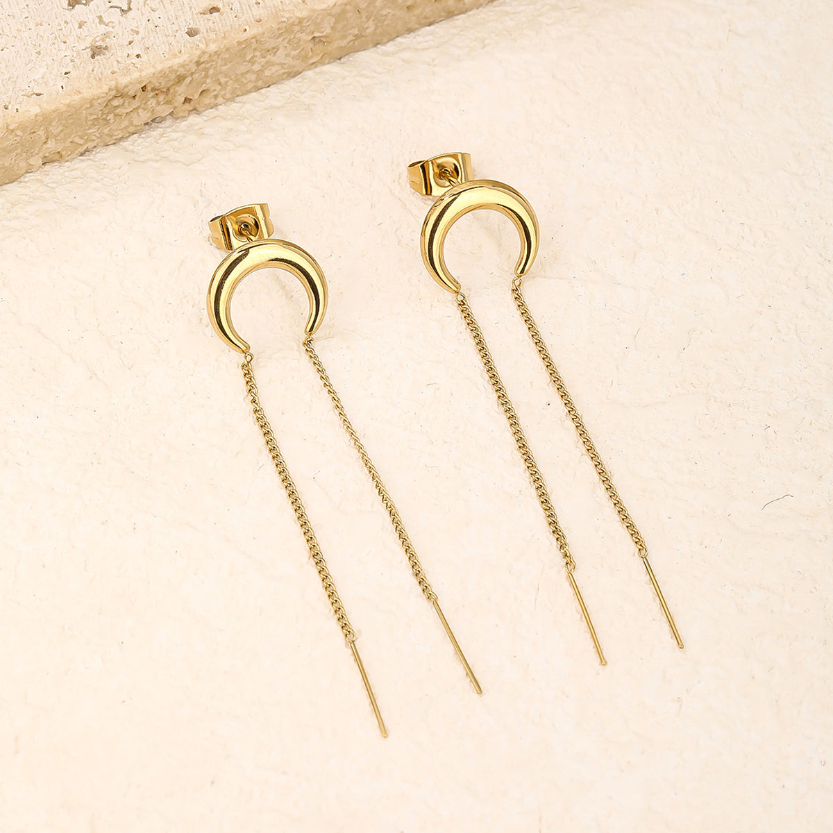 Long Dangle Drop Earrings, Sleek 5.8cm Linear Style