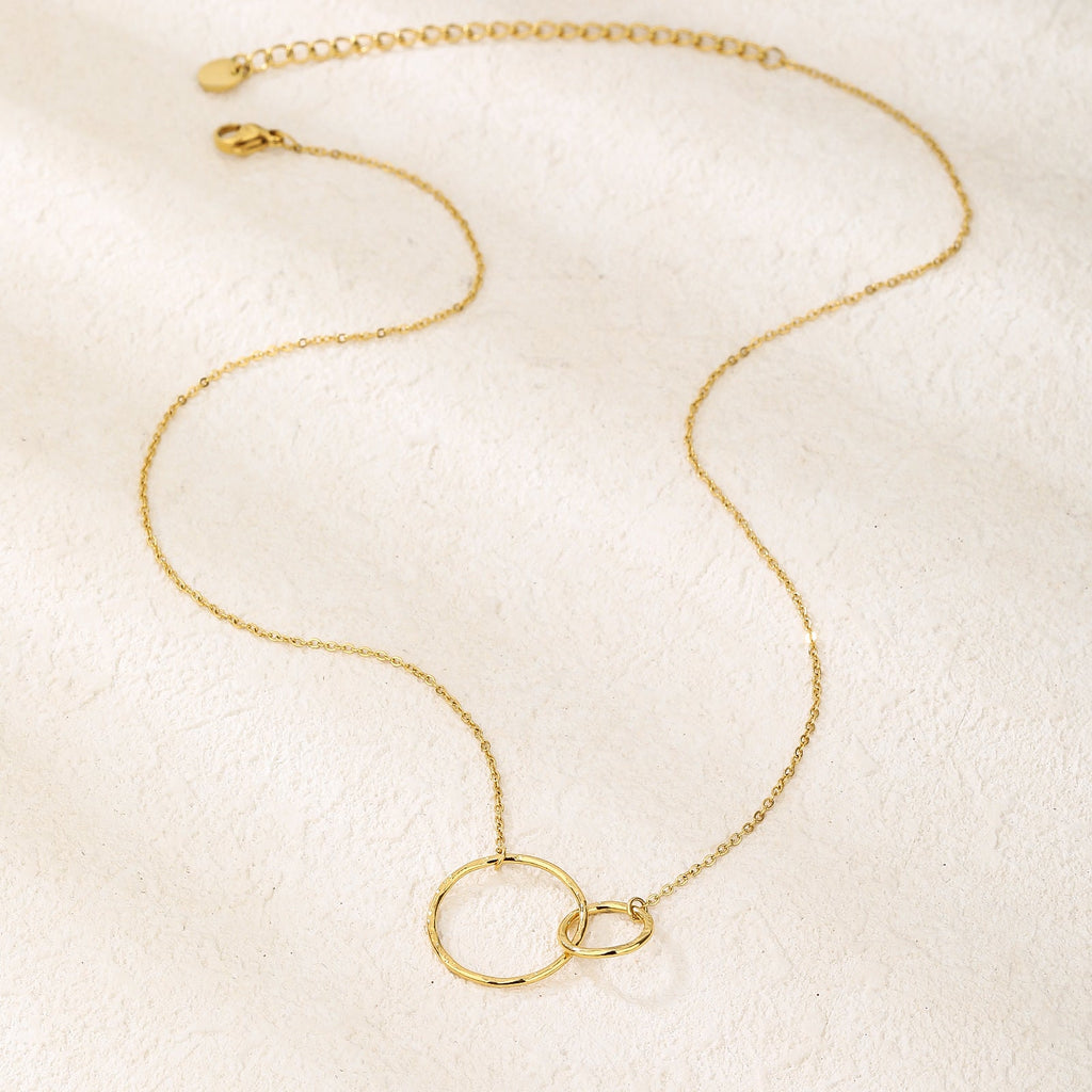 Hammered Open-Circle Pendant Necklace