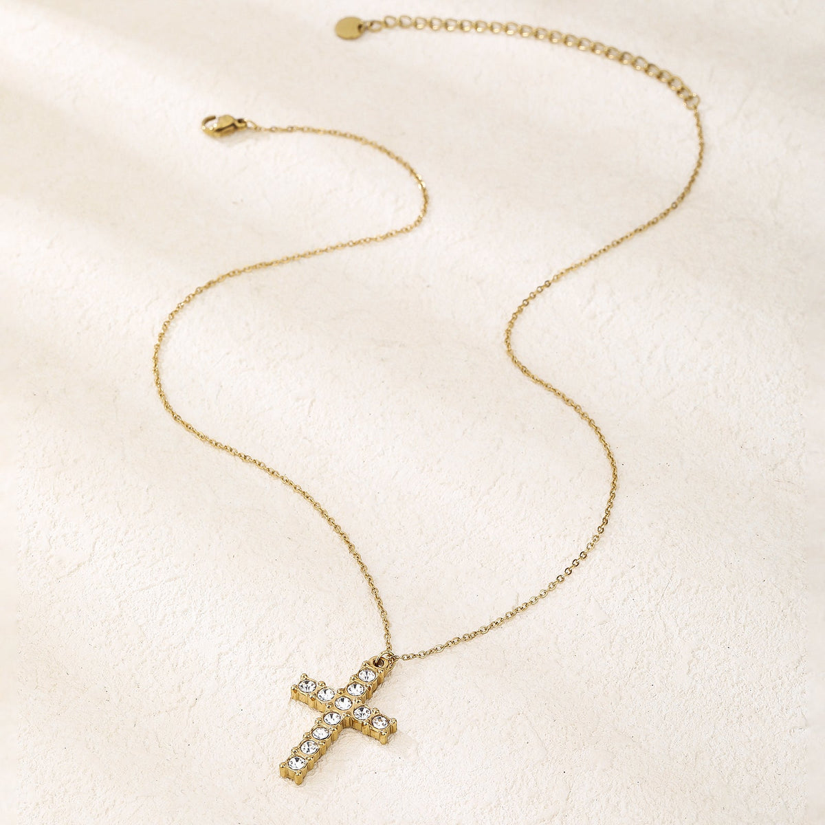 Faith Cross Pendant Necklace with CZ