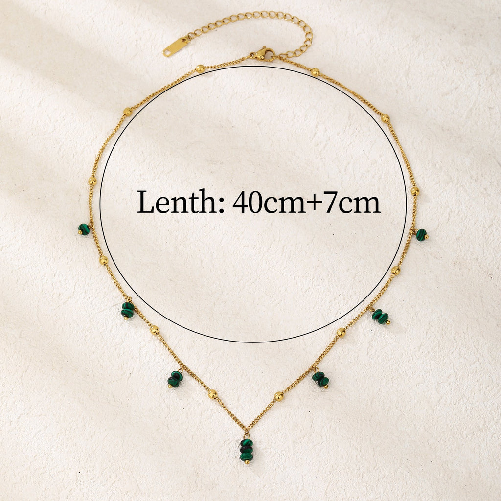 Green Malachite Beaded Choker Necklace