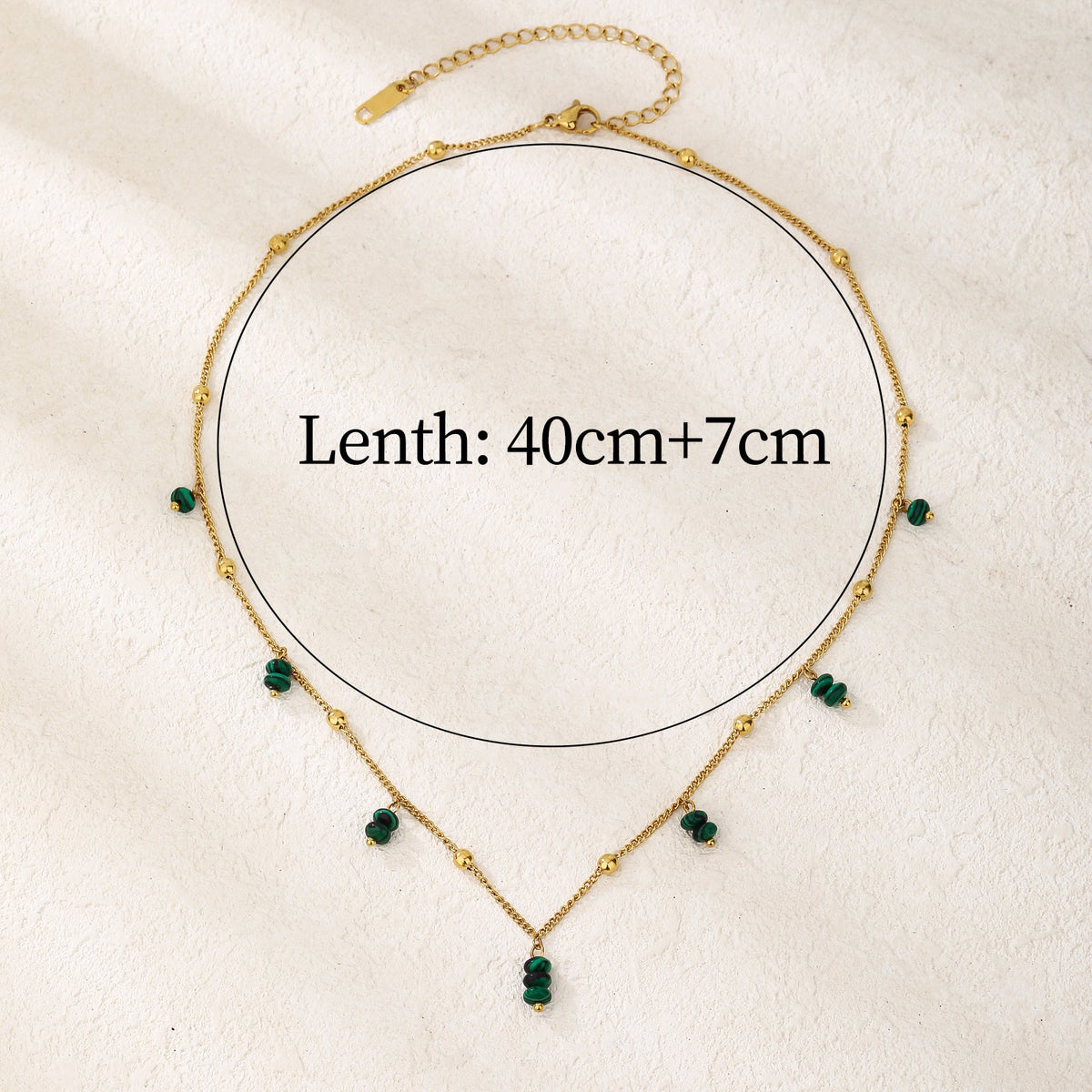 Green Malachite Beaded Choker Necklace