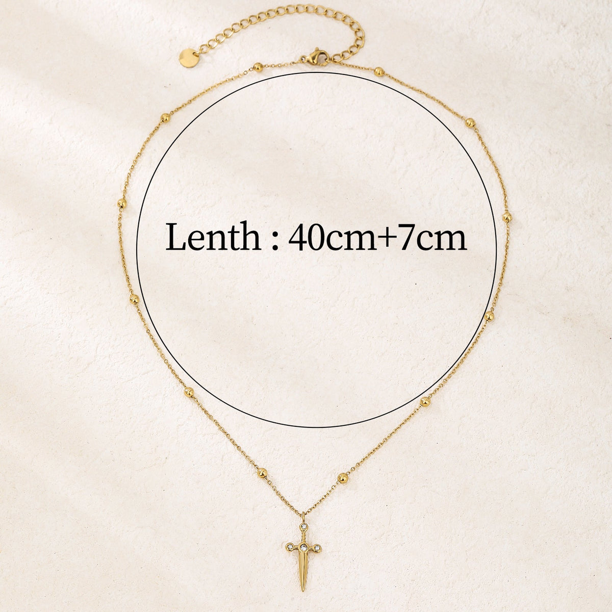 Four-Stone Cross Pendant Necklace