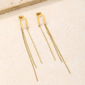 Gold Link Tassel Earrings, Elongated 8.5cm Drop