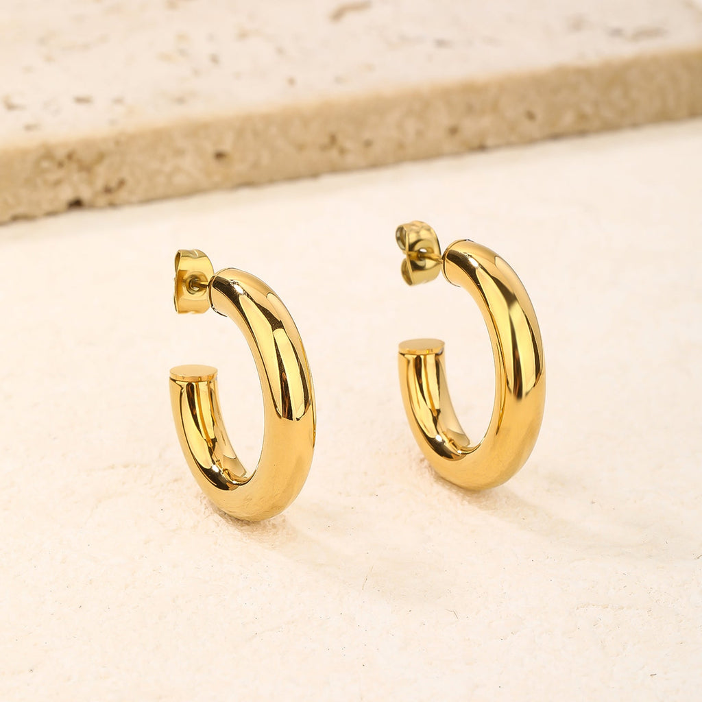 Durable Chunky Hoop Earrings, Day-to-Night 2.5cm