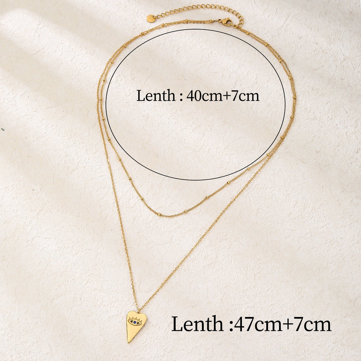 Layered Pearl Choker & Heart Necklace Set