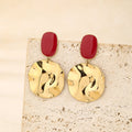 Chunky Gold Disc Drop Earrings, Oversized Statement Style