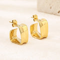Mini Chunky Gold Open Hoop Earrings, Thick Tube