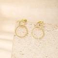 Double Circle Earrings, Interlocking Compact Design