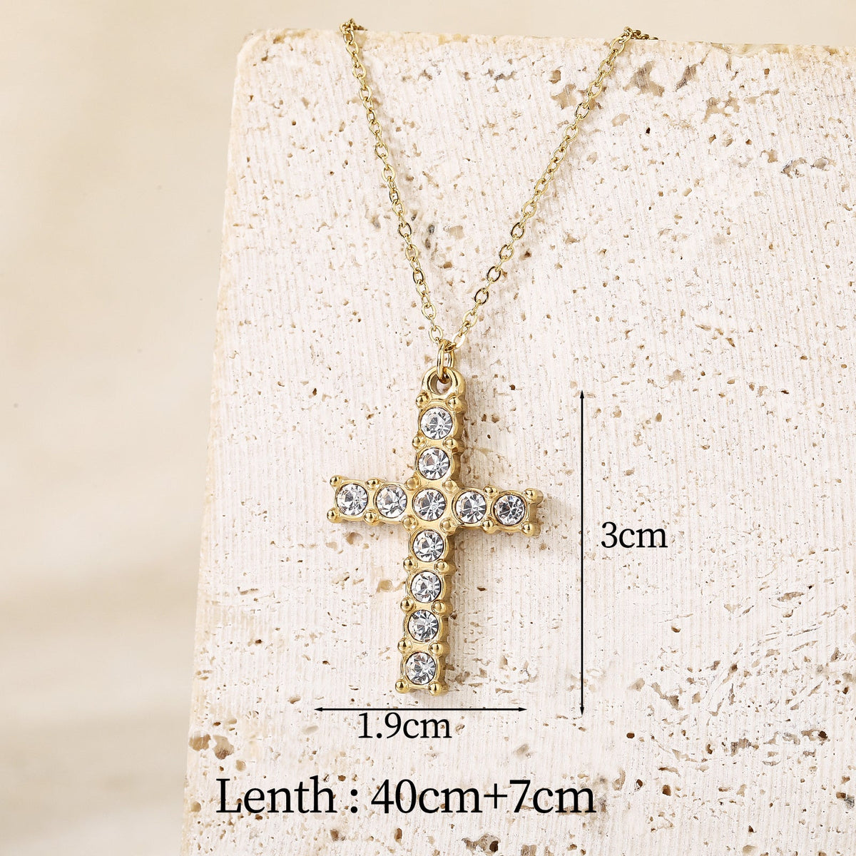 Faith Cross Pendant Necklace with CZ
