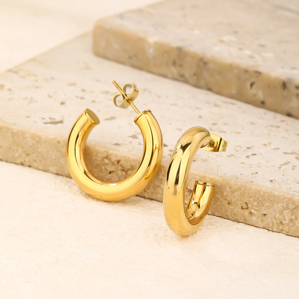 Durable Chunky Hoop Earrings, Day-to-Night 2.5cm