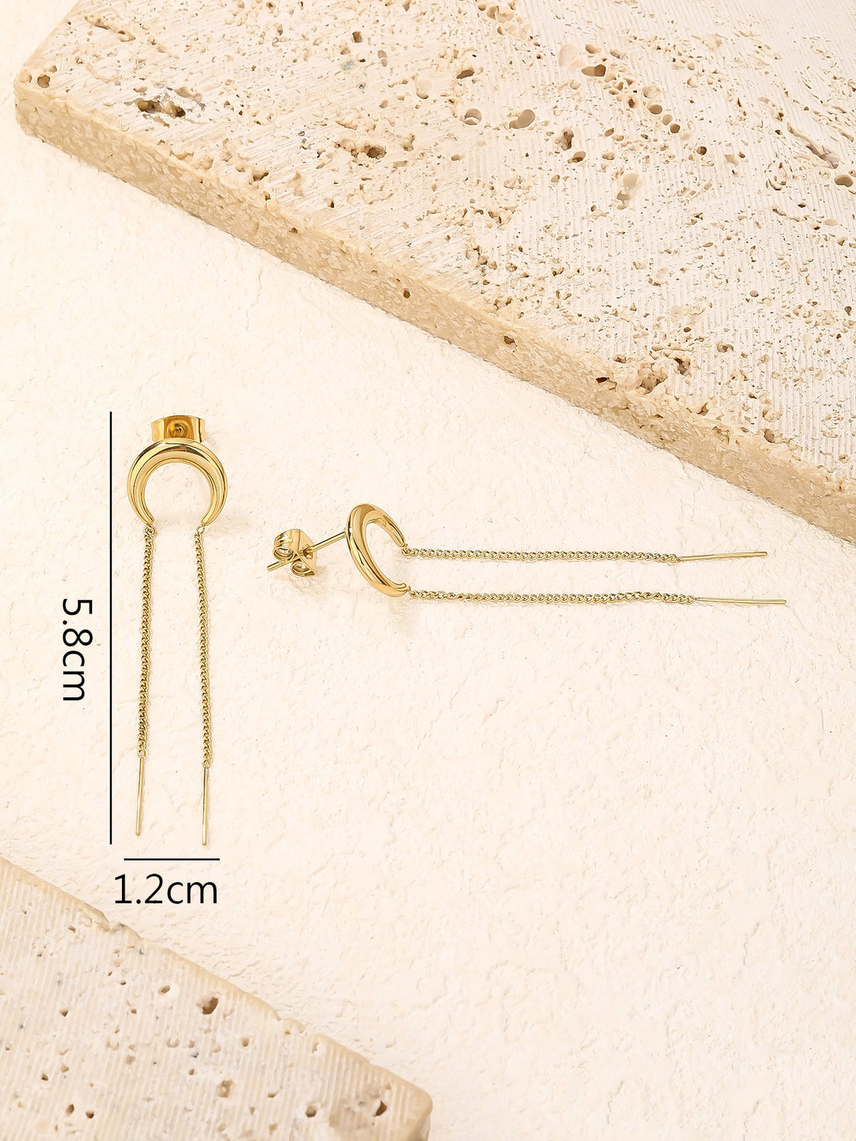 Long Dangle Drop Earrings, Sleek 5.8cm Linear Style
