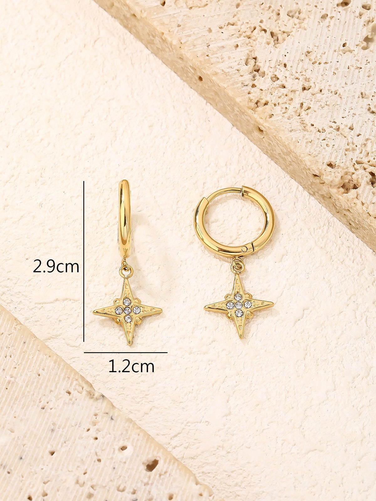 CZ Pave Hoop Dangle Drop Earrings, Flexible Pin