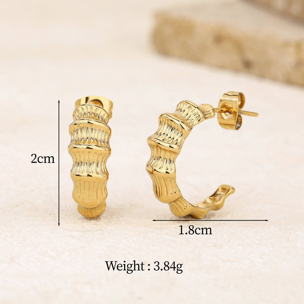 Lightweight Chunky Gold Open Hoop Earrings, 2cm