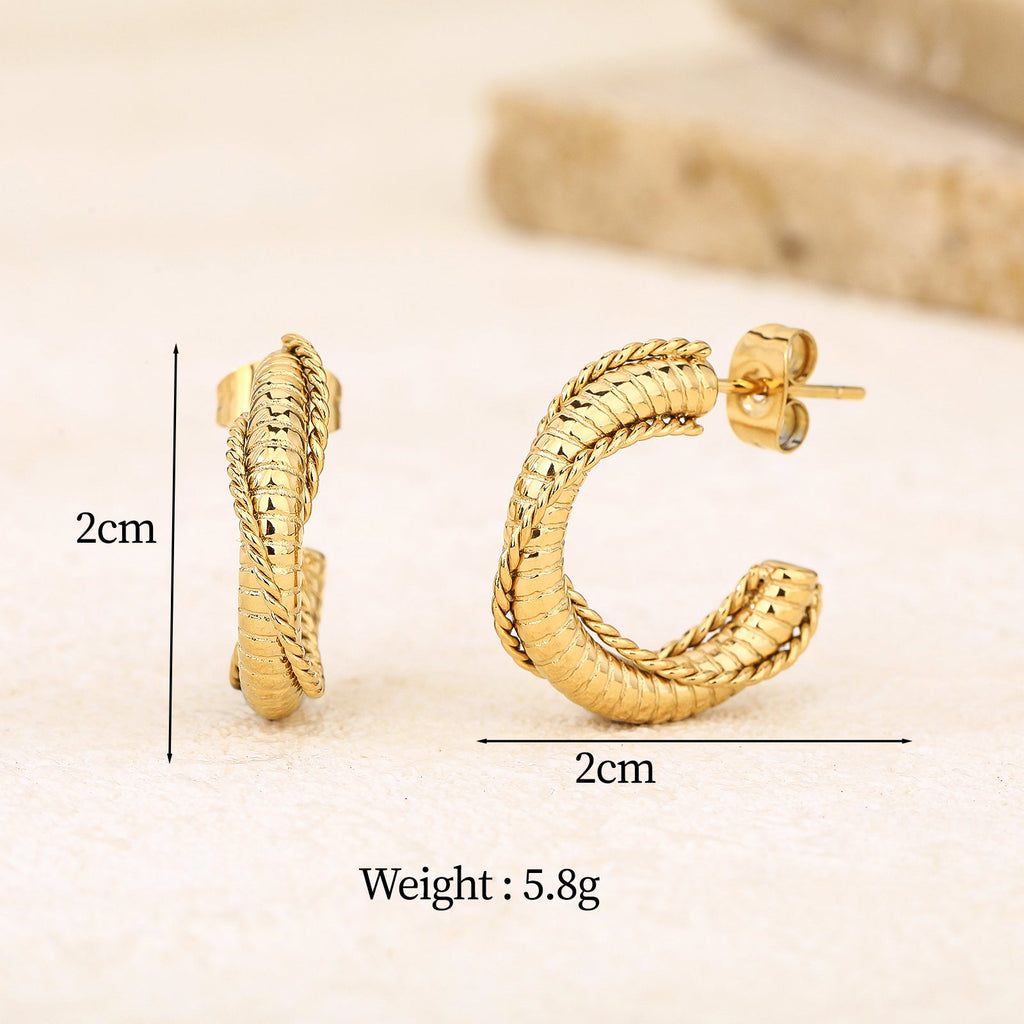 Trendy Chunky Gold Hoop Earrings, Everyday 2cm Hoop