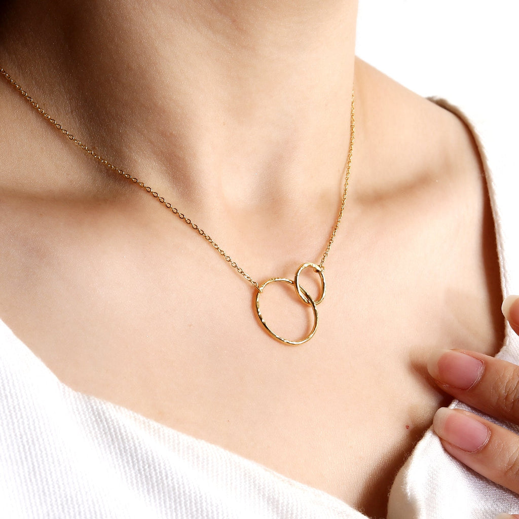 Hammered Open-Circle Pendant Necklace