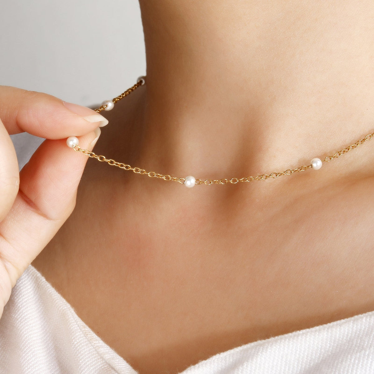 Petite Pearl Choker Necklace