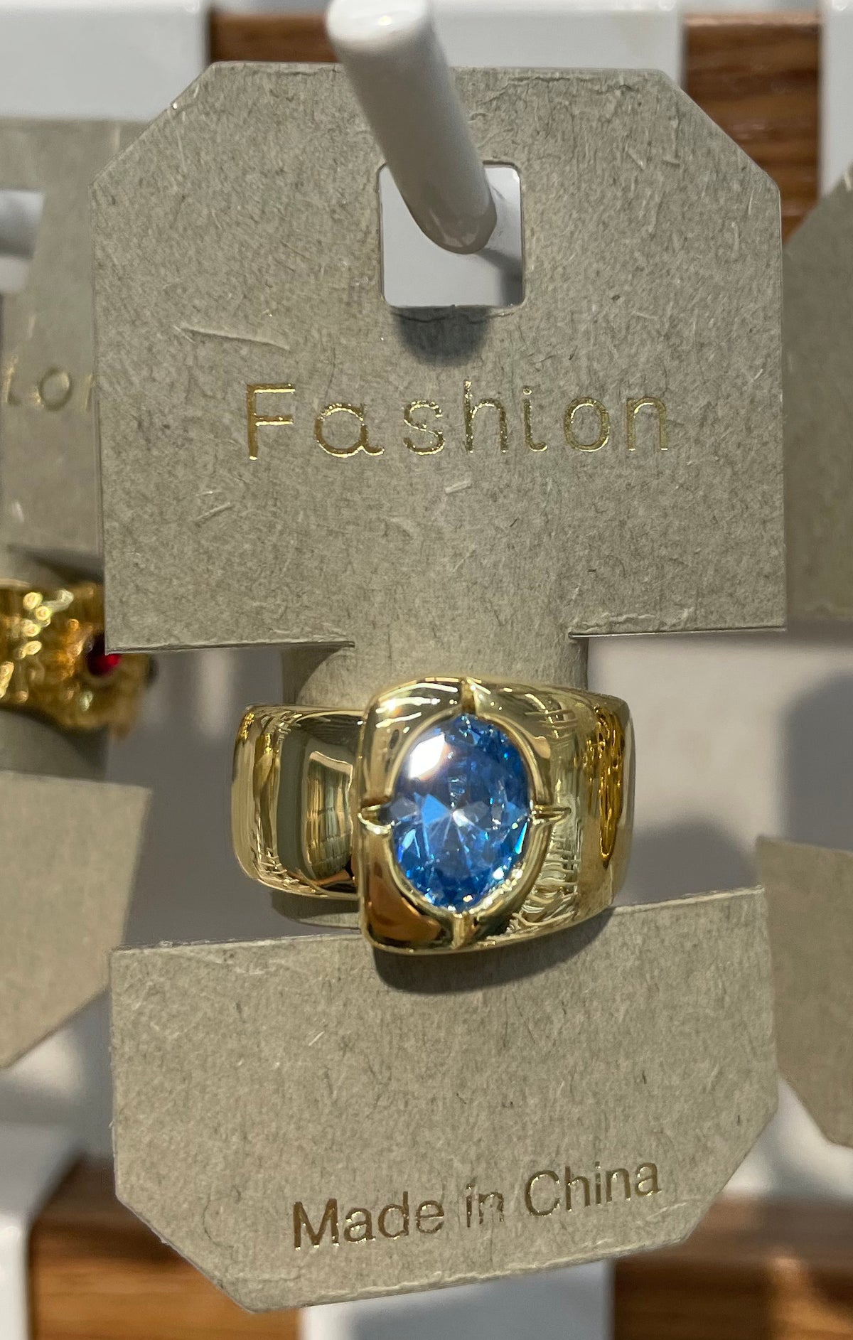 Blue Oval Stone Ring - W1-0005