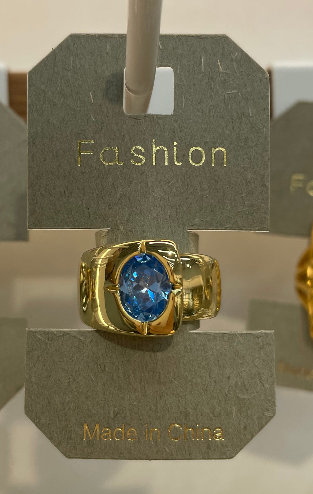 Blue Oval Stone Ring - W1-0005