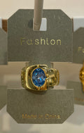 Blue Oval Stone Ring - W1-0005